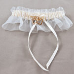 Linked at the Heart- Ivory Wedding Garter