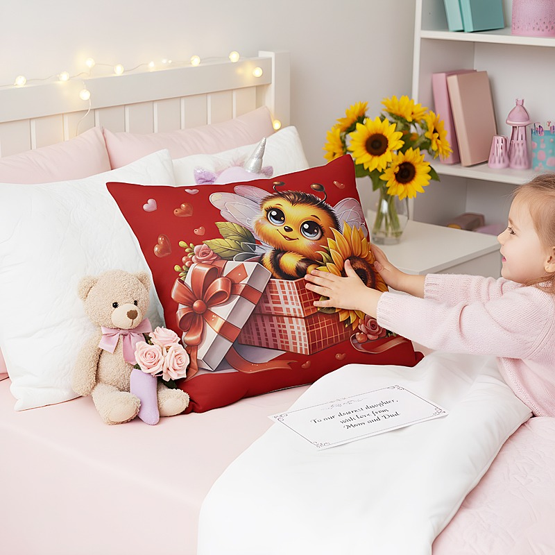 Bee in Giftbox Pillow