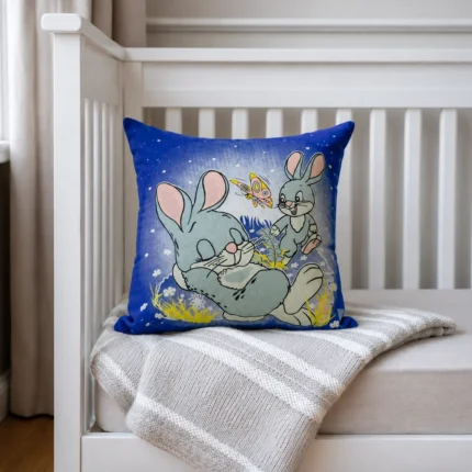 Bunnies Playing Glow Pillow
