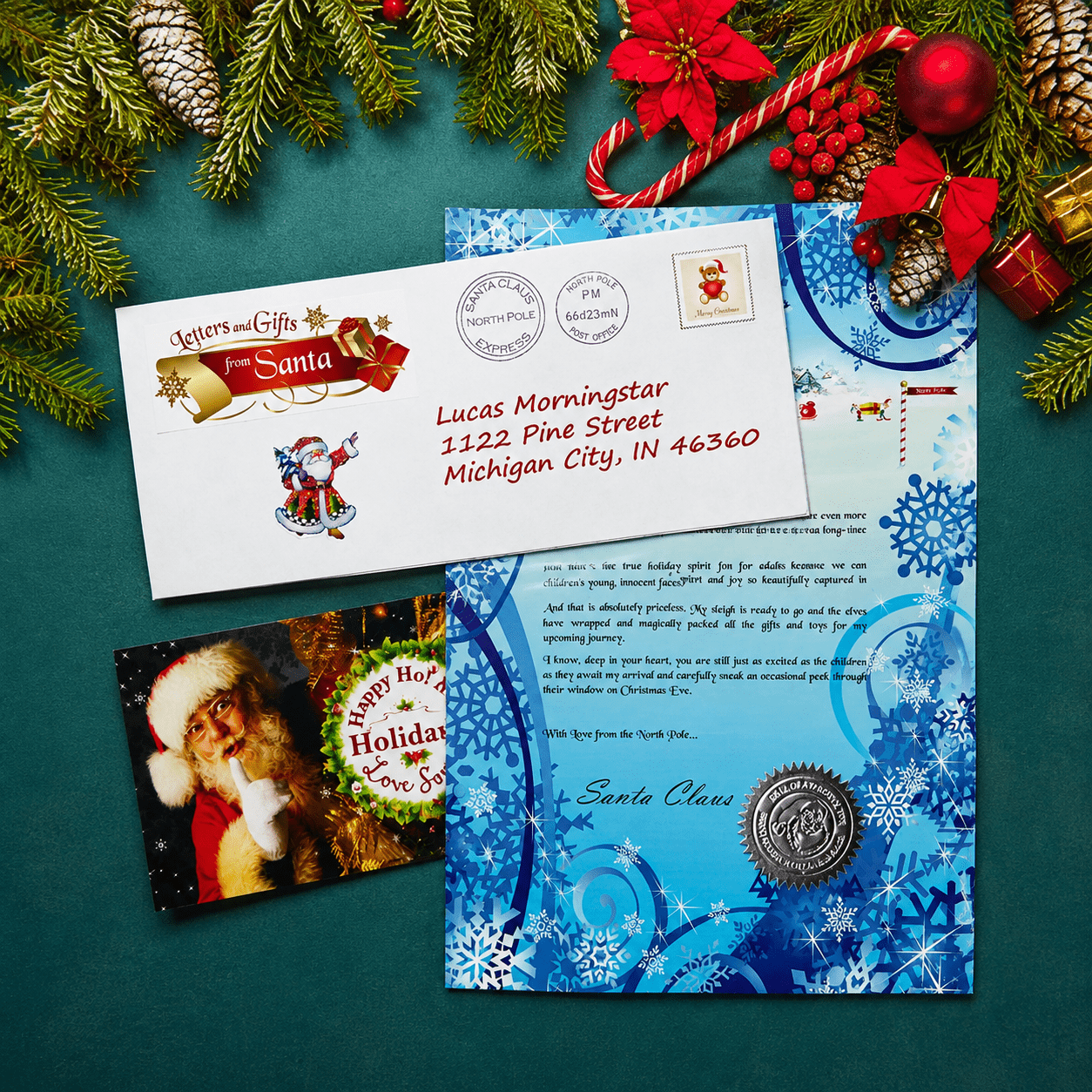 Couples First Christmas Letter and Scroll from Santa Claus Couples First Christmas Letter and Scroll from Santa Claus - Image 1