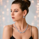 Floral Blue Crystal Choker - Maya Fashion Jewellery