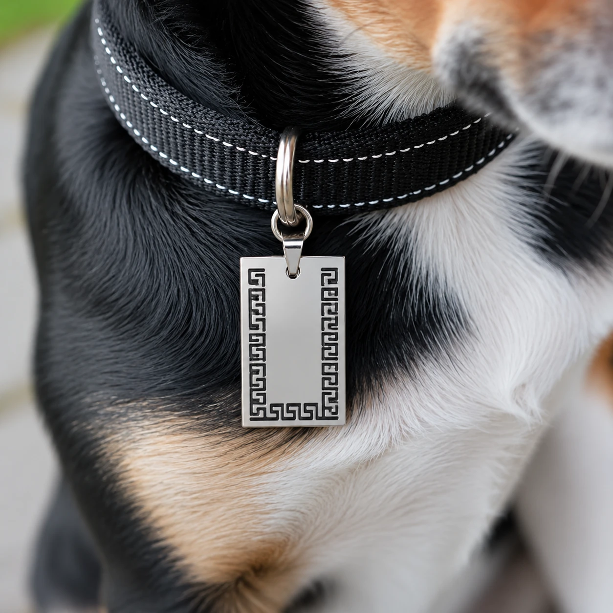 Greek Key Dog Tag Pendant Greek Key Dog Tag Pendant - Image 1