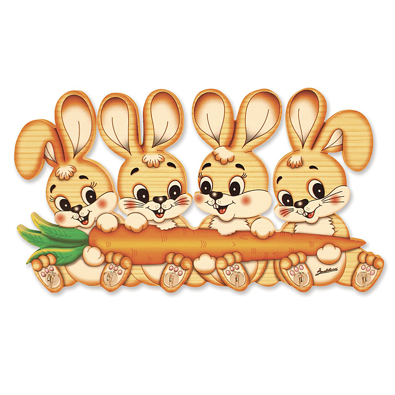 Keyhanger4-rabbits-pfapch0000400-LG.jpg Bunny Family Wall Decor - Image 1