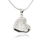 Silver Heart CZ Pendant – 20” Silver Snake Chain