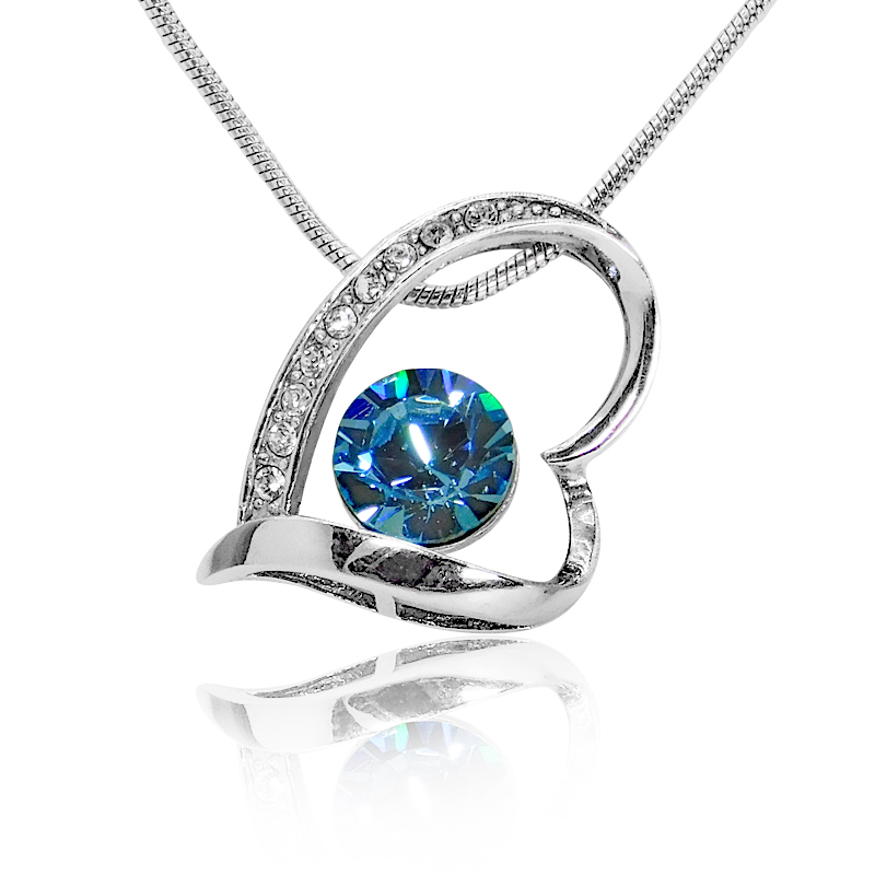 PHZ-158-LG-1.jpg Heart Pendant with Blue Crystals - Image 1