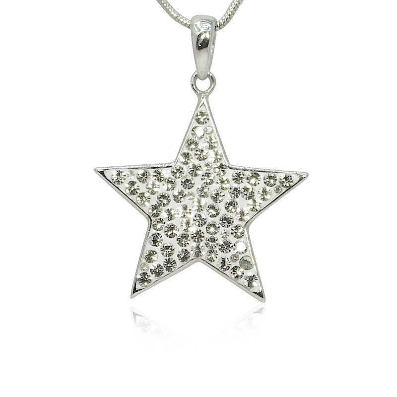 PZ-274C-LG-2.jpg Star Pendant Sterling Silver - 20" Necklace - Image 1