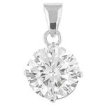 Silver Pendant with CZ 8mm Round - Image 2