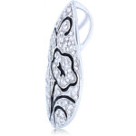 Silver Leaf Enamel Pendant - Sterling silver 20" chain included - Image 2