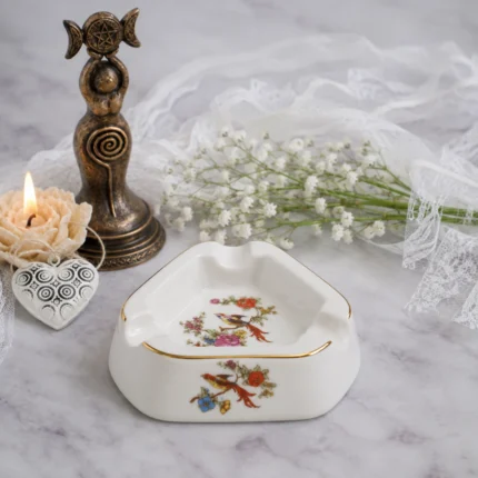 Paradise Bird Porcelain Ashtray by Hollohaza