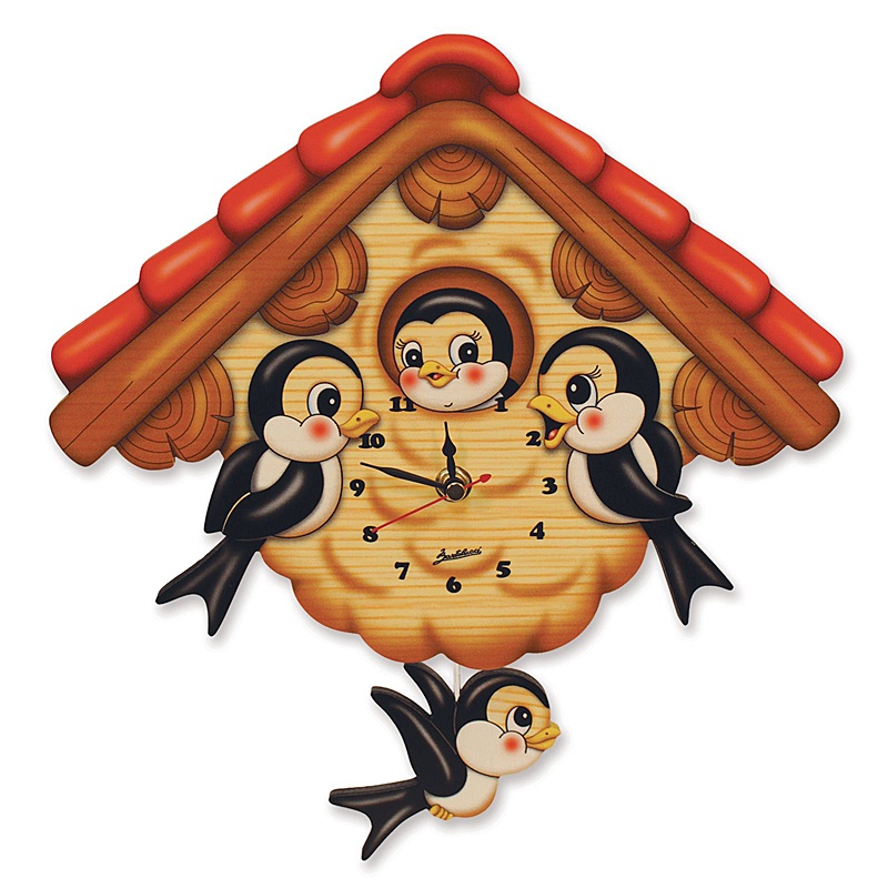 PendulumclockSwallos-pforst0001200-LG-1.jpg Swallows Wall Clock - Image 1
