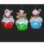 Santa Cupcake LED Ornament - Image 2