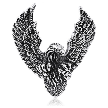 Biker Style Eagle Pendant - with Rolo Chain