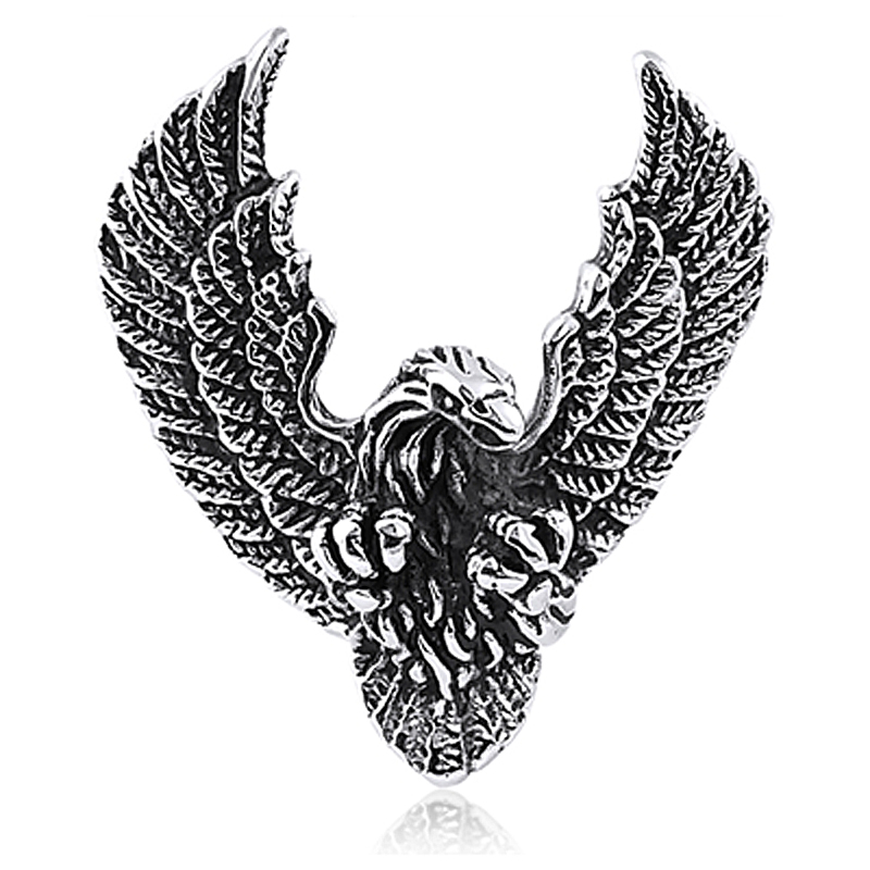 SSP210-MD.jpg Biker Style Eagle Pendant - with Rolo Chain - Image 1