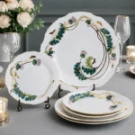 Thistle Design Porcelain Dessert Set – 21 Carat Gold Accent