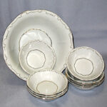 Gold Line Compote Bowl Set Zsolnay Fine Porcelain